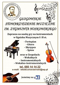 Plakat Ogniska Muzycznego I i II st. w Głogowie